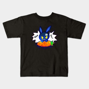 Cute Jack O Lantern Bunny Halloween Trick Or Treat Graphic Illustration Novelty Kids T-Shirt